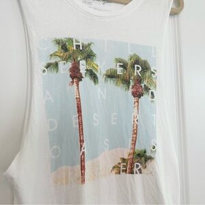 00’s Element Palm Tree Graphic Deep Arm Beach Tank Top - Beach / Vacation